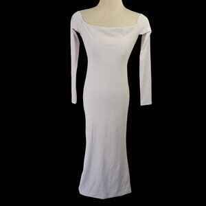 Fashion Nova Monaco Backless Midi Dress Size S White Bodycon Long Sleeve NWT
